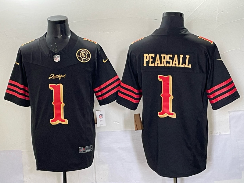 Men San Francisco 49ers #1 Pearsall black Limited Nike NFL 2025 Jersey 004->san francisco 49ers->NFL Jersey